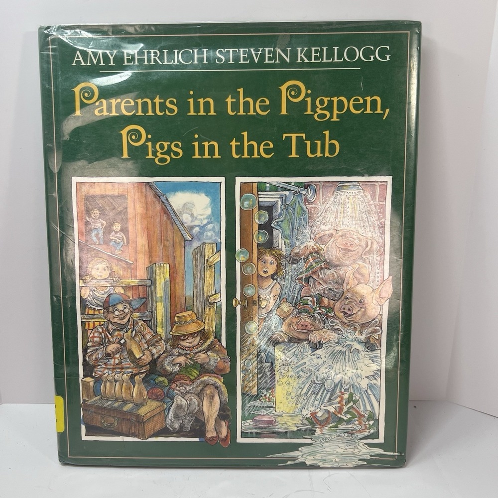 Dial Books Parents in the Pigpen Pigs in the Tub Kids Green Good Hardcover 1st
